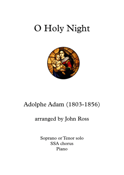 O Holy Night (Soprano or Tenor soloist, SSA, Piano) image number null