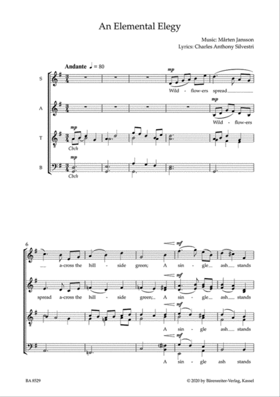 An Elemental Elegy An Elemental Elegy 4-Part scores gallery preview page 2