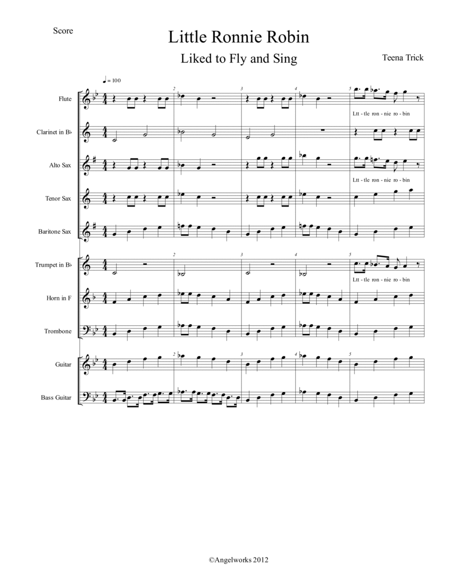 Little Ronnie Robin Concert Band scores gallery preview page 1
