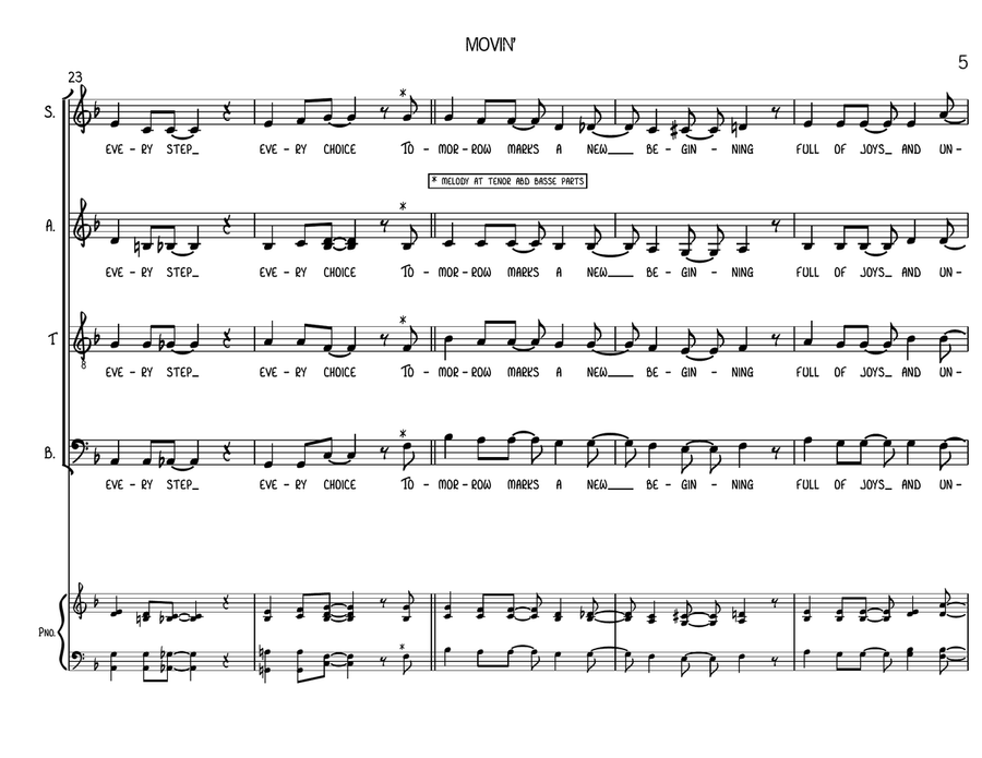 Movin' Movin' 4-Part scores gallery preview page 5