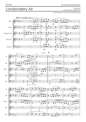 Book cover for Londonderry Air (Danny Boy) [Woodwind Quintet] - Score Only