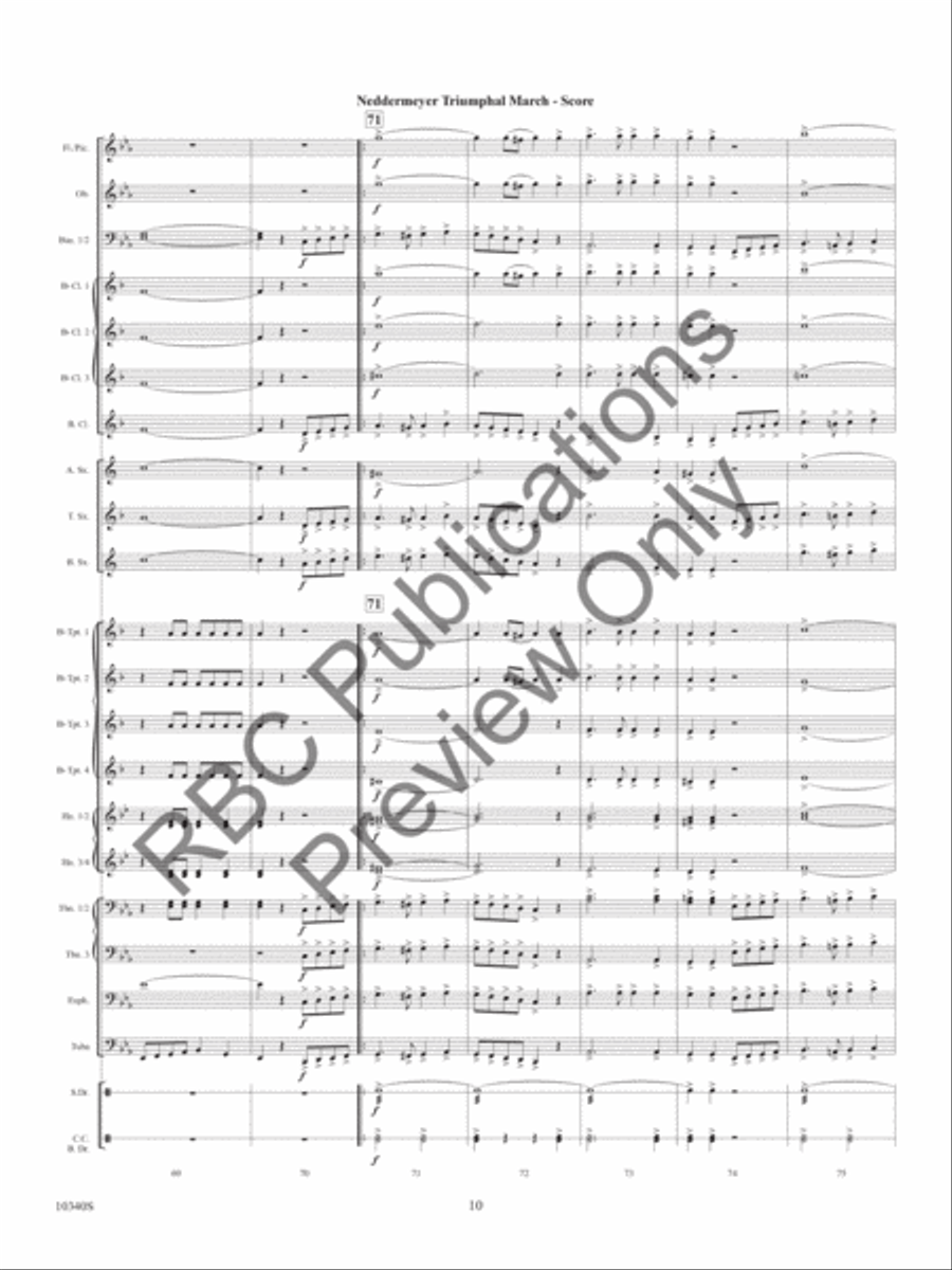 Neddermeyer Triumphal March (Score) Concert Band scores gallery preview page 13