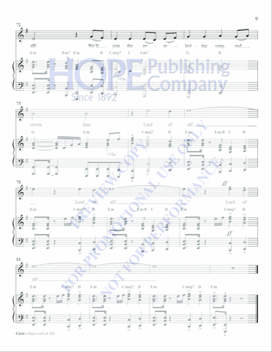 Crown Him Lord of All! Solo Choir scores gallery preview page 9