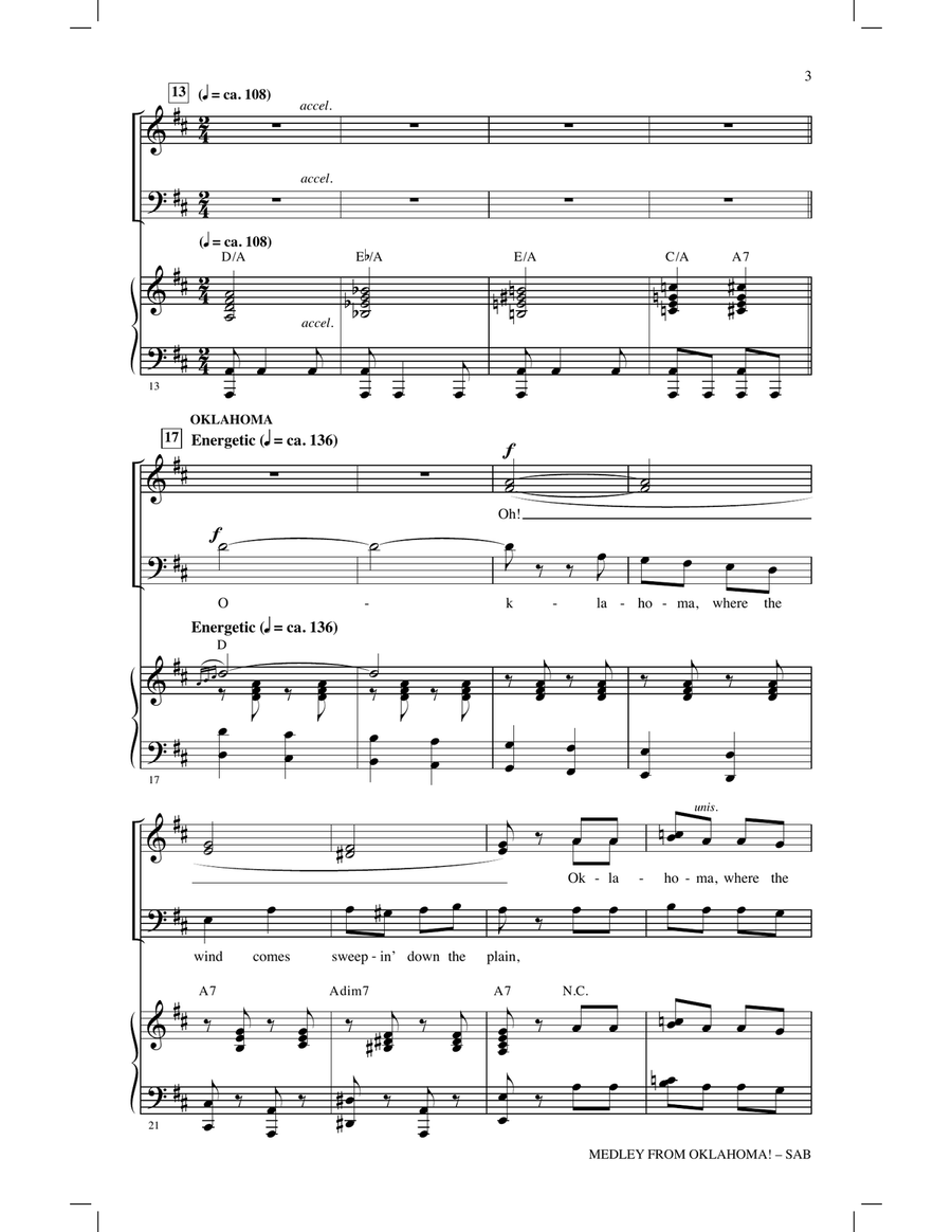 Oklahoma! (Medley) (arr. John Leavitt) 3-Part scores gallery preview page 2