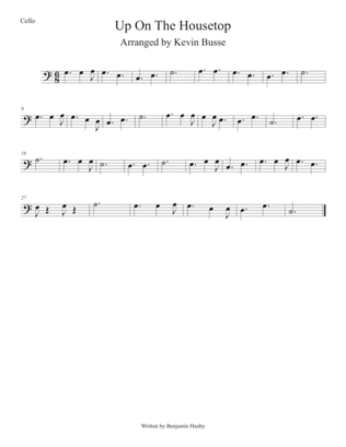 Book cover for Up On The Housetops (Easy key of C) Cello