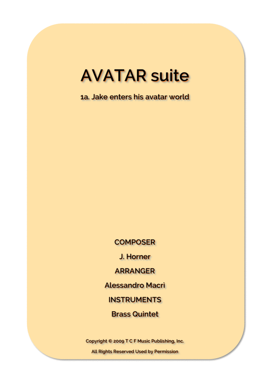 Jake Enters His Avatar World Brass Ensemble scores gallery preview page 1