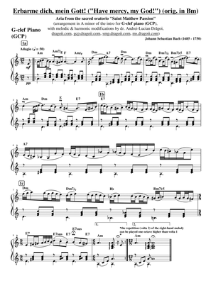 Bach (J.S.) - Erbarme dich, mein Gott! ("Have mercy, my God!") - G-clef piano arr. of the intro only