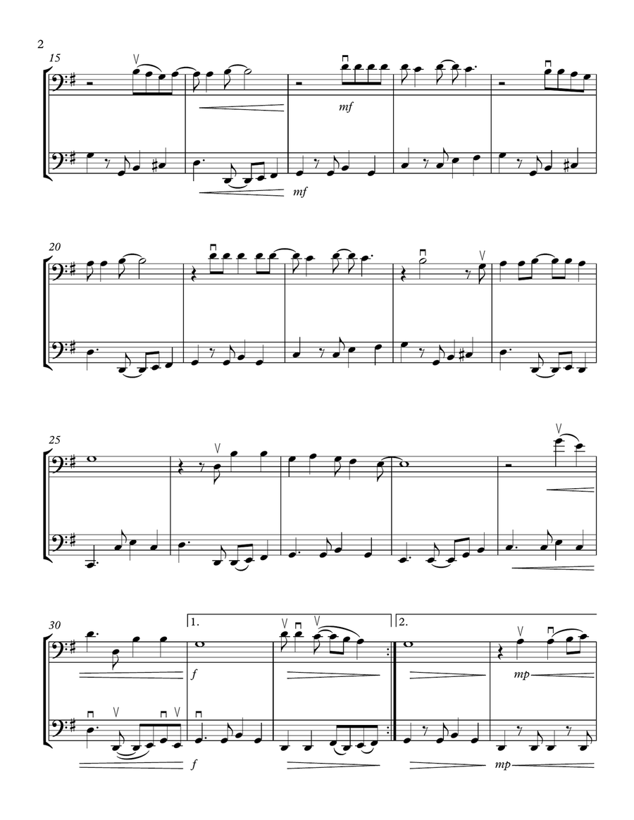Brown Eyed Girl String Duet scores gallery preview page 2