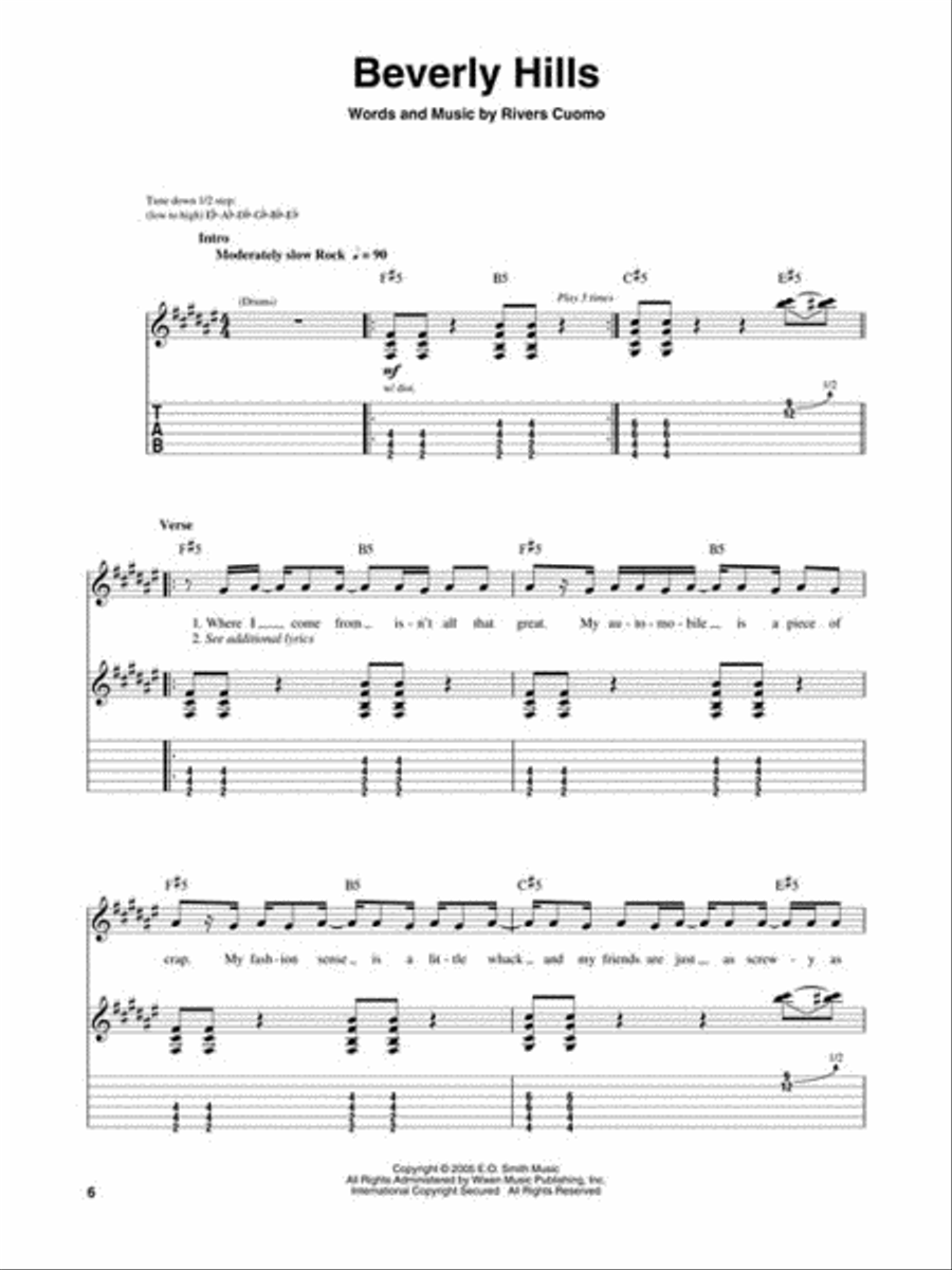 Weezer Weezer Guitar Tablature scores gallery preview page 4