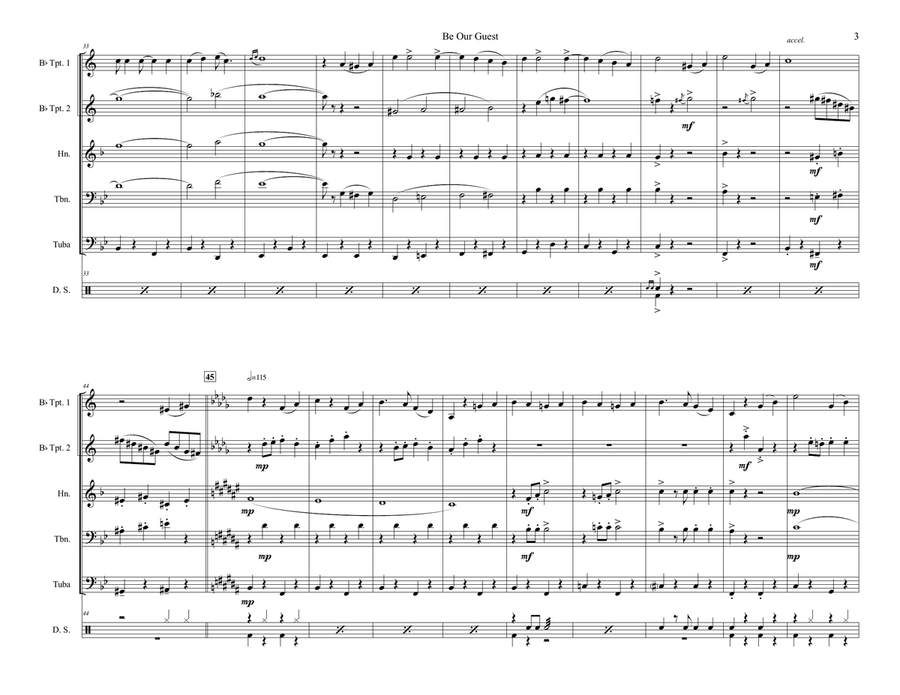 Be Our Guest Brass Quintet scores gallery preview page 3