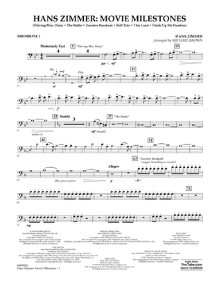 Book cover for Hans Zimmer: Movie Milestones - Trombone 1