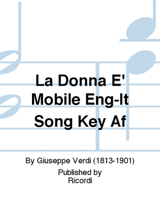 Book cover for La Donna E' Mobile Eng-It Song Key Af