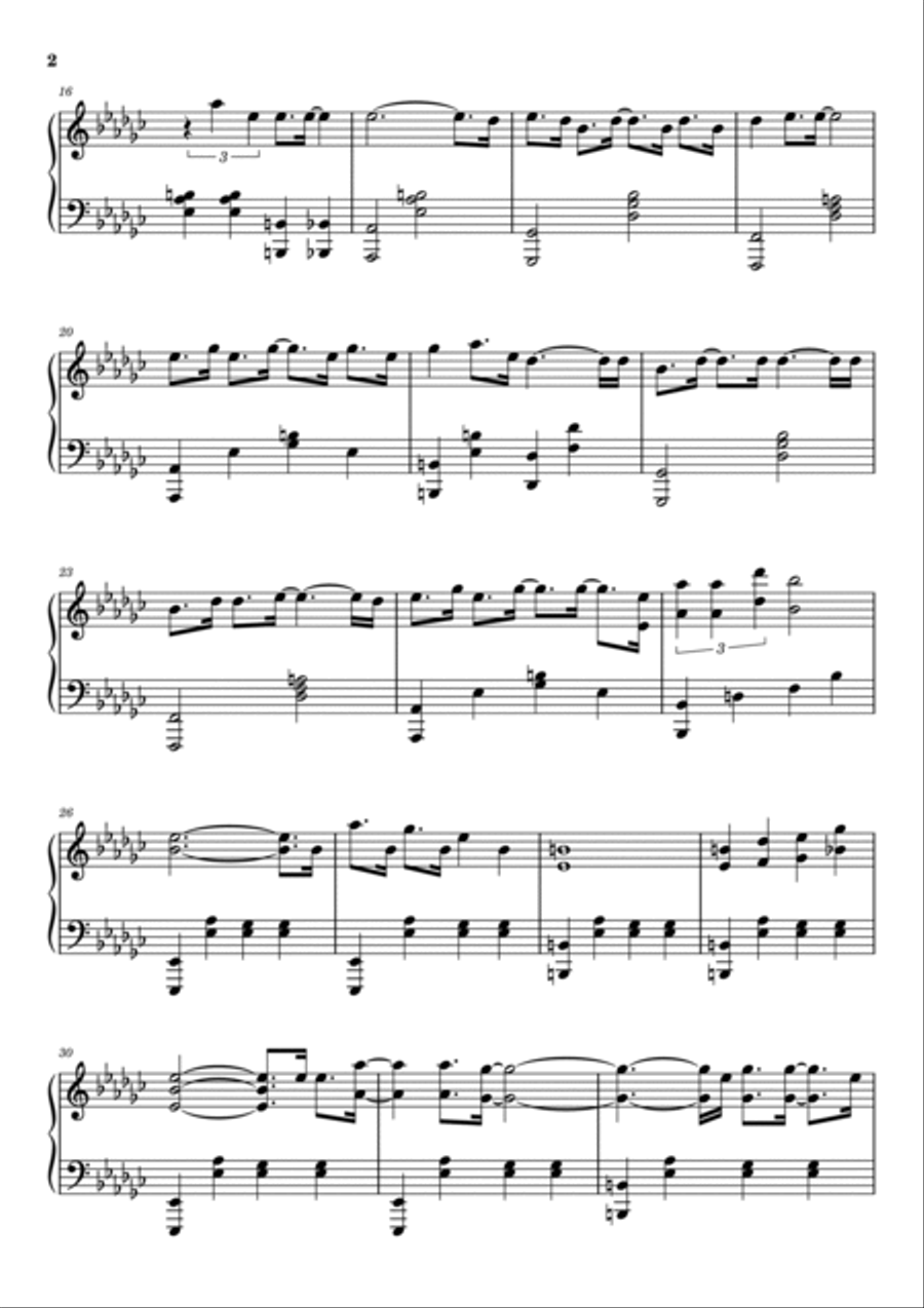 Cold As Ice Piano Solo scores gallery preview page 2