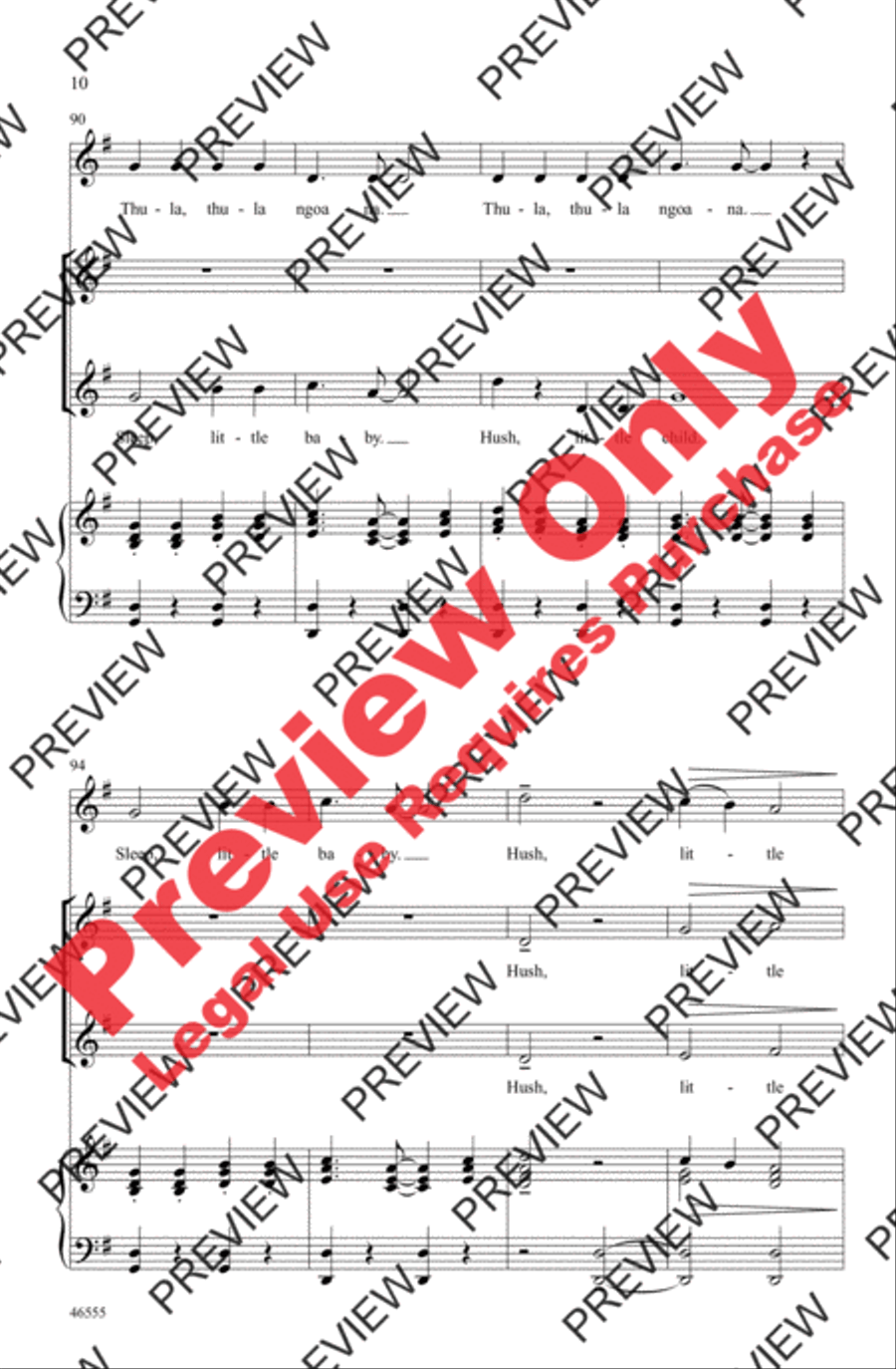 Thula, Thula Ngoana Thula, Thula Ngoana 2-Part scores gallery preview page 10