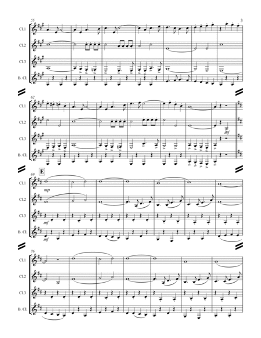 March - The Thunderer (for Clarinet Quartet) Clarinet Quartet scores gallery preview page 4
