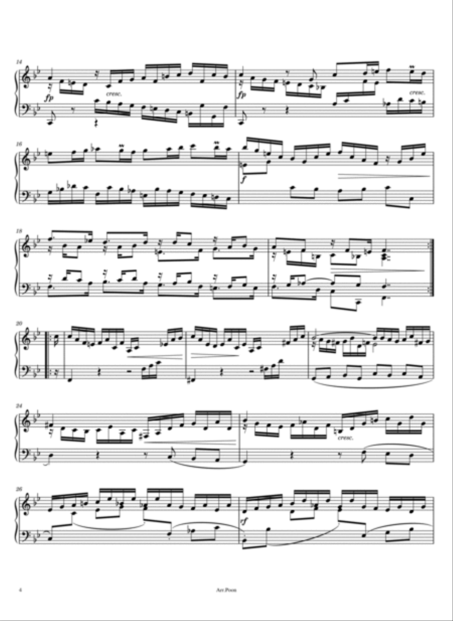 J.S.Bach - Partita No.1 In B Flat Major, BWV 825 - Original For Piano Solo Complete Piano Solo scores gallery preview page 4
