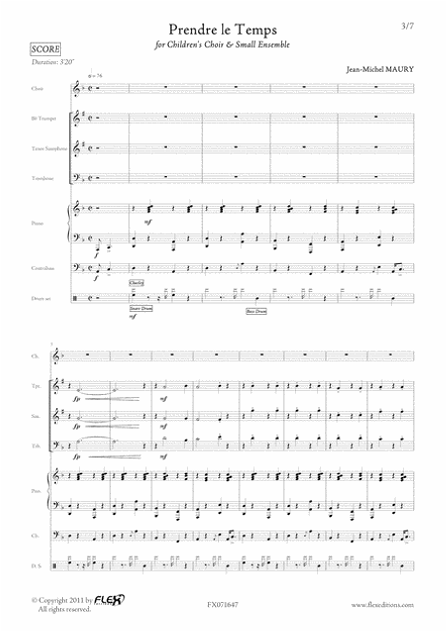 Prendre le Temps Children's Choir scores gallery preview page 3