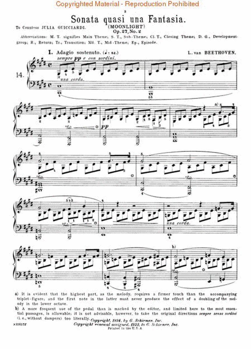 Sonata in C-Sharp Minor, Opus 27, No. 2 (“Moonlight”)
