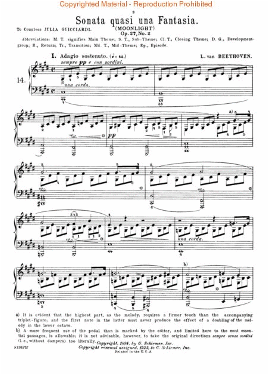 Sonata in C-Sharp Minor, Opus 27, No. 2 (“Moonlight”) Piano Solo scores gallery preview page 2