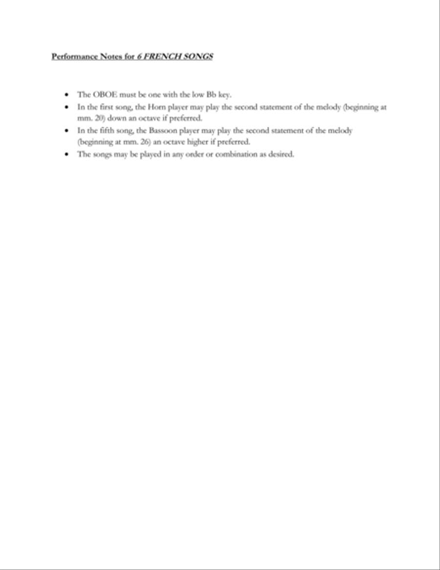 Six French Songs for Woodwind Quintet Woodwind Quintet scores gallery preview page 2