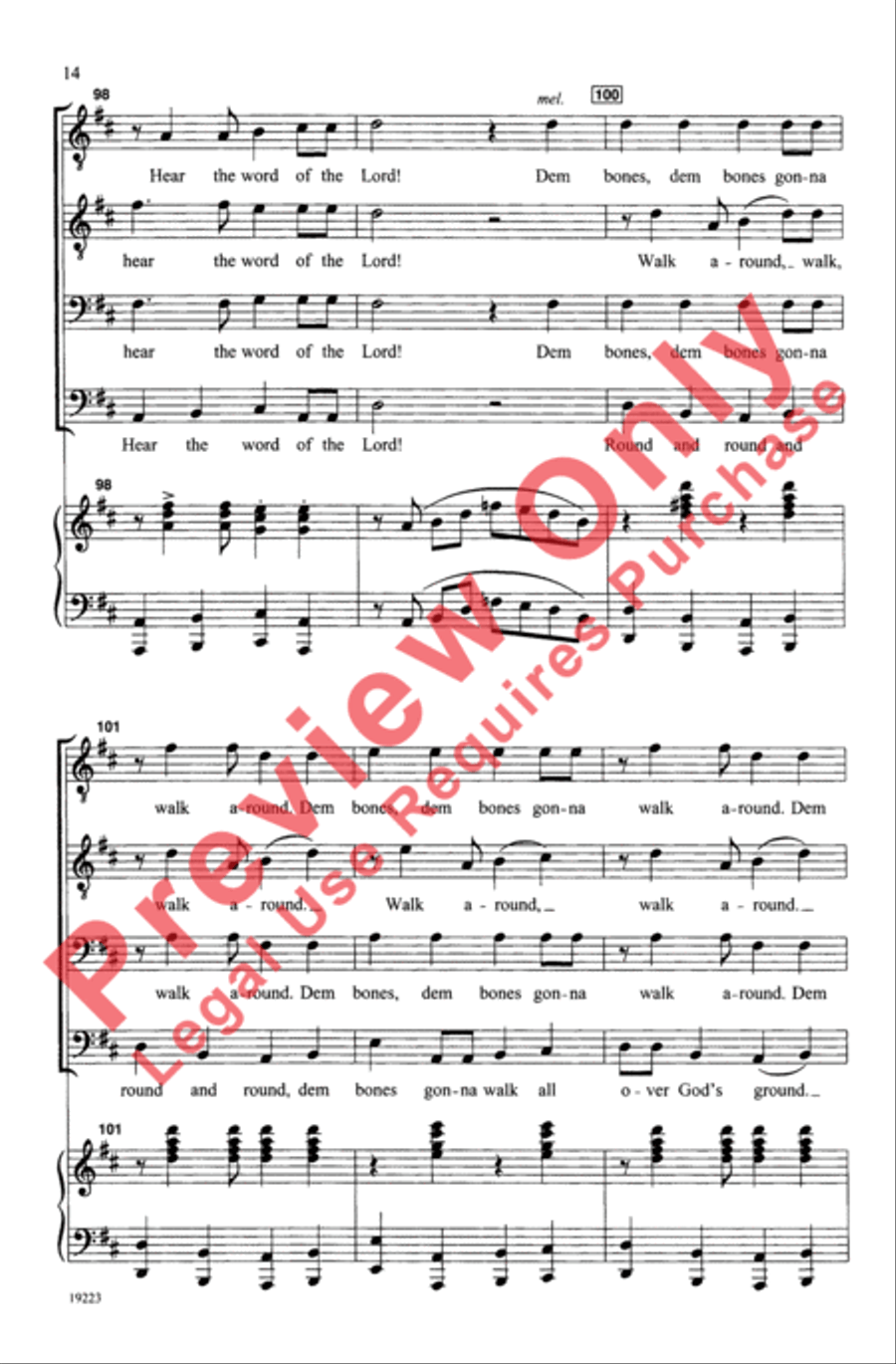 Dry Bones Dry Bones Men's Choir scores gallery preview page 14