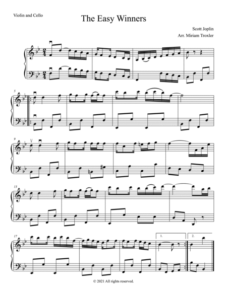 Scott Joplin Duets for Violin and Cello