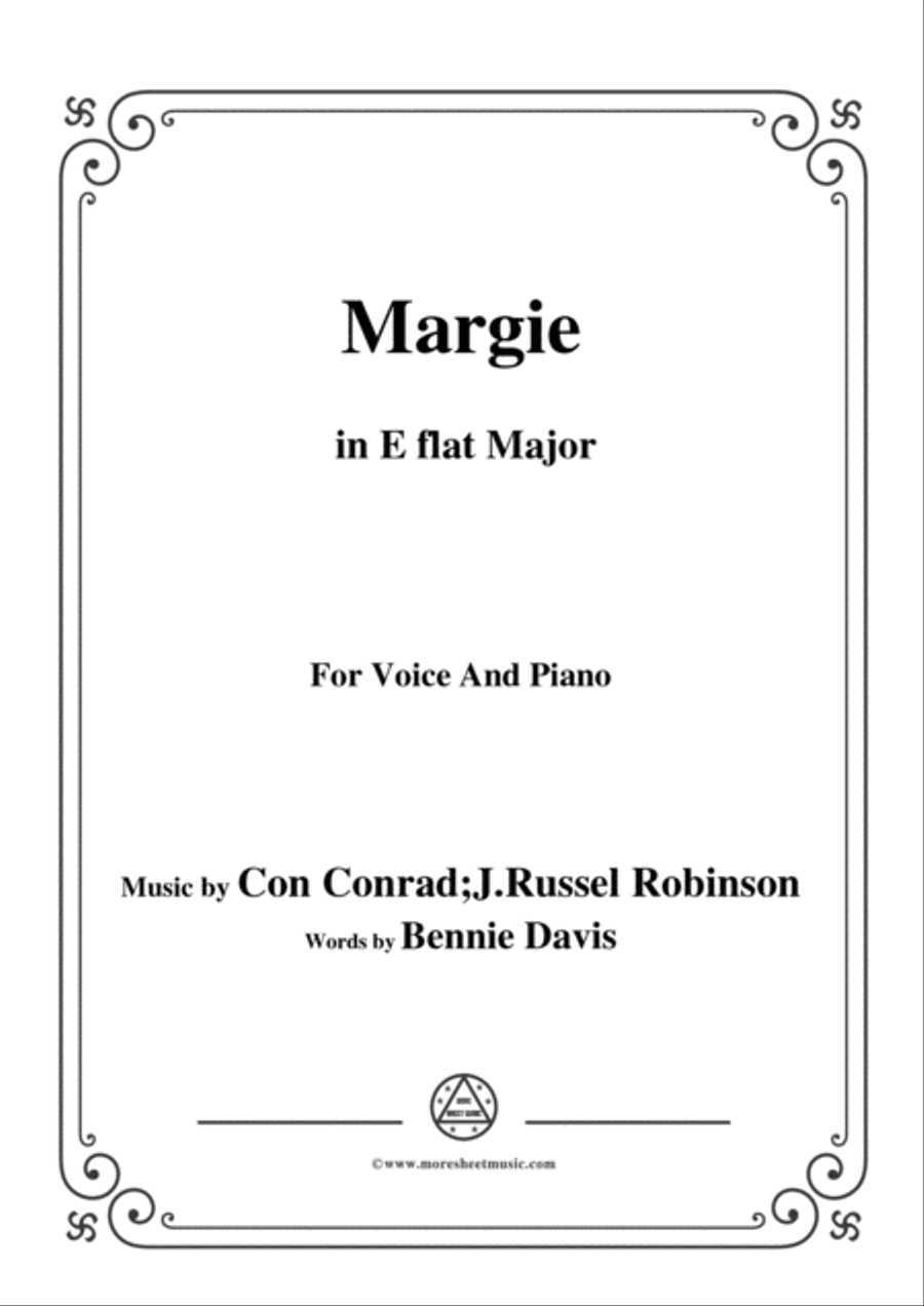 Con Conrad;J. Russel Robinson-Margie,in E flat Major,for Voice&Piano Voice scores gallery preview page 1