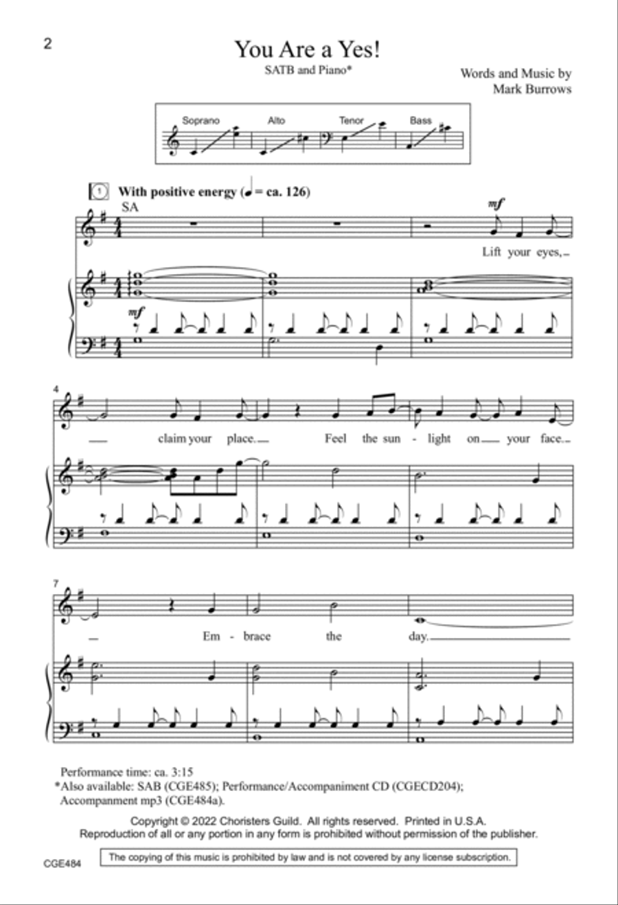 You Are a Yes! 4-Part scores gallery preview page 2