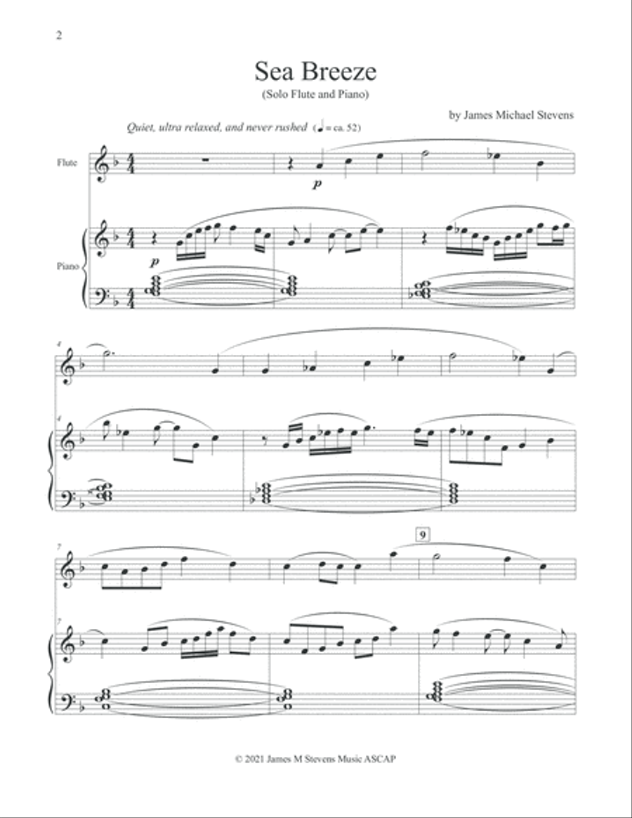 Sea Breeze - Flute & Piano Flute Solo scores gallery preview page 2