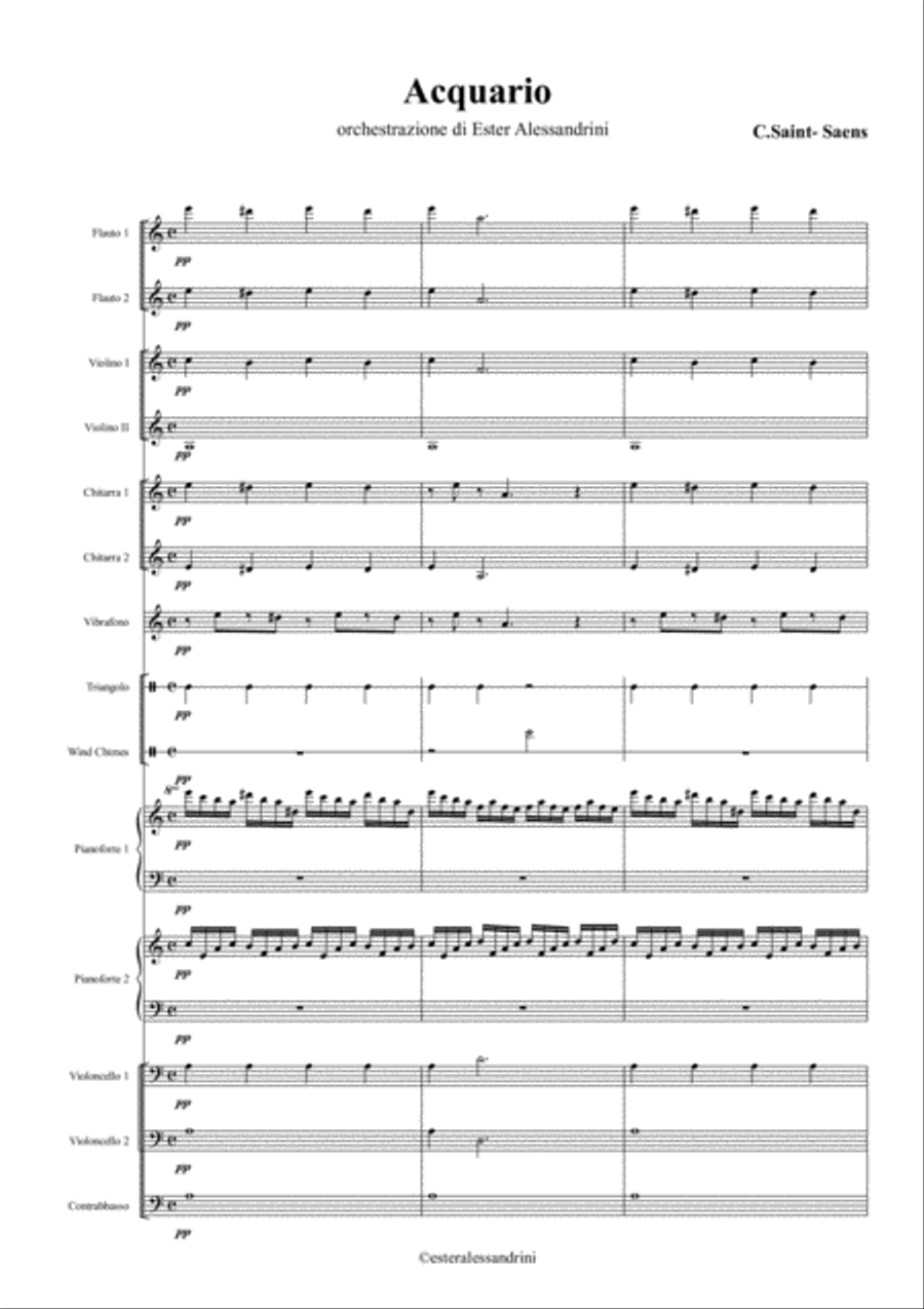 Carnival of the animals: 7-Aquarium Large Ensemble scores gallery preview page 1