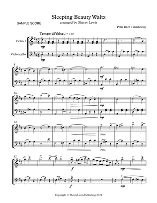 SLEEPING BEAUTY WALTZ, String Duo, Early Intermediate Level for violin and cello
