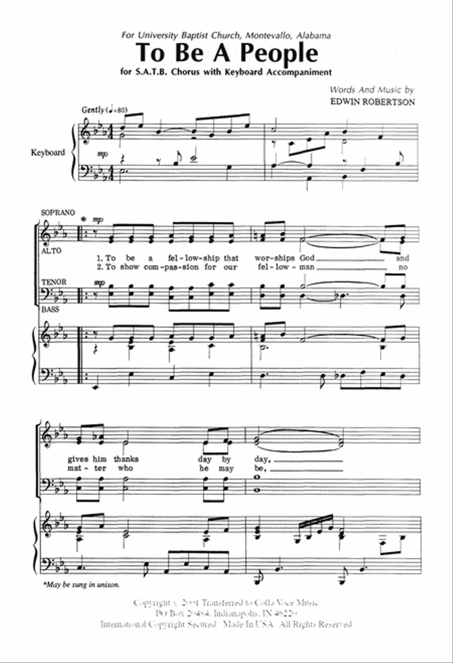 To Be A People 4-Part scores gallery preview page 2