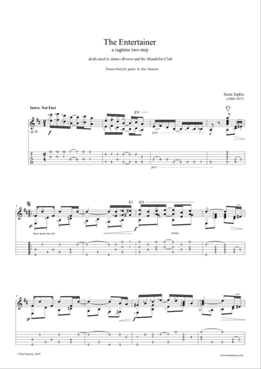 The Entertainer Guitar Tablature scores gallery preview page 3