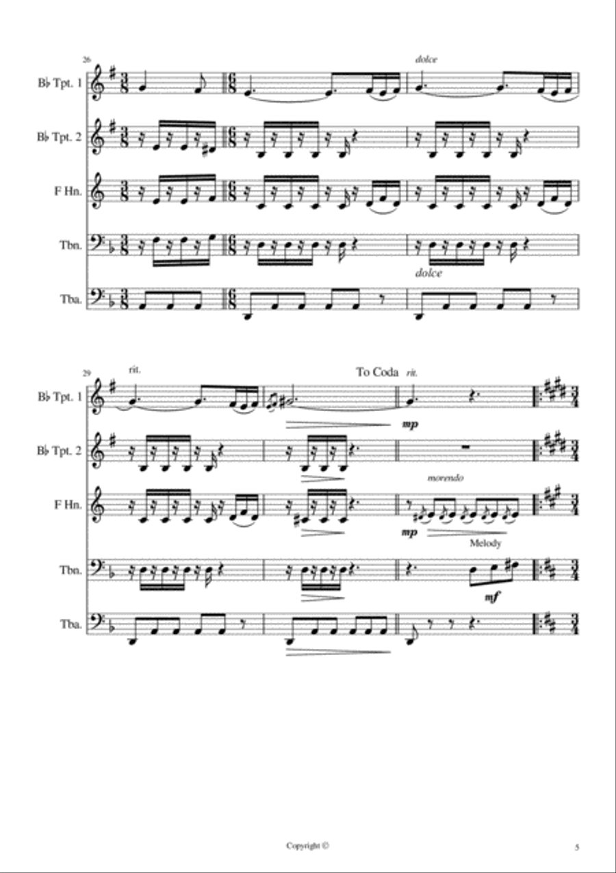 Spanish Dance No. 5 (Playera) - Enrique Granados Brass Ensemble scores gallery preview page 5