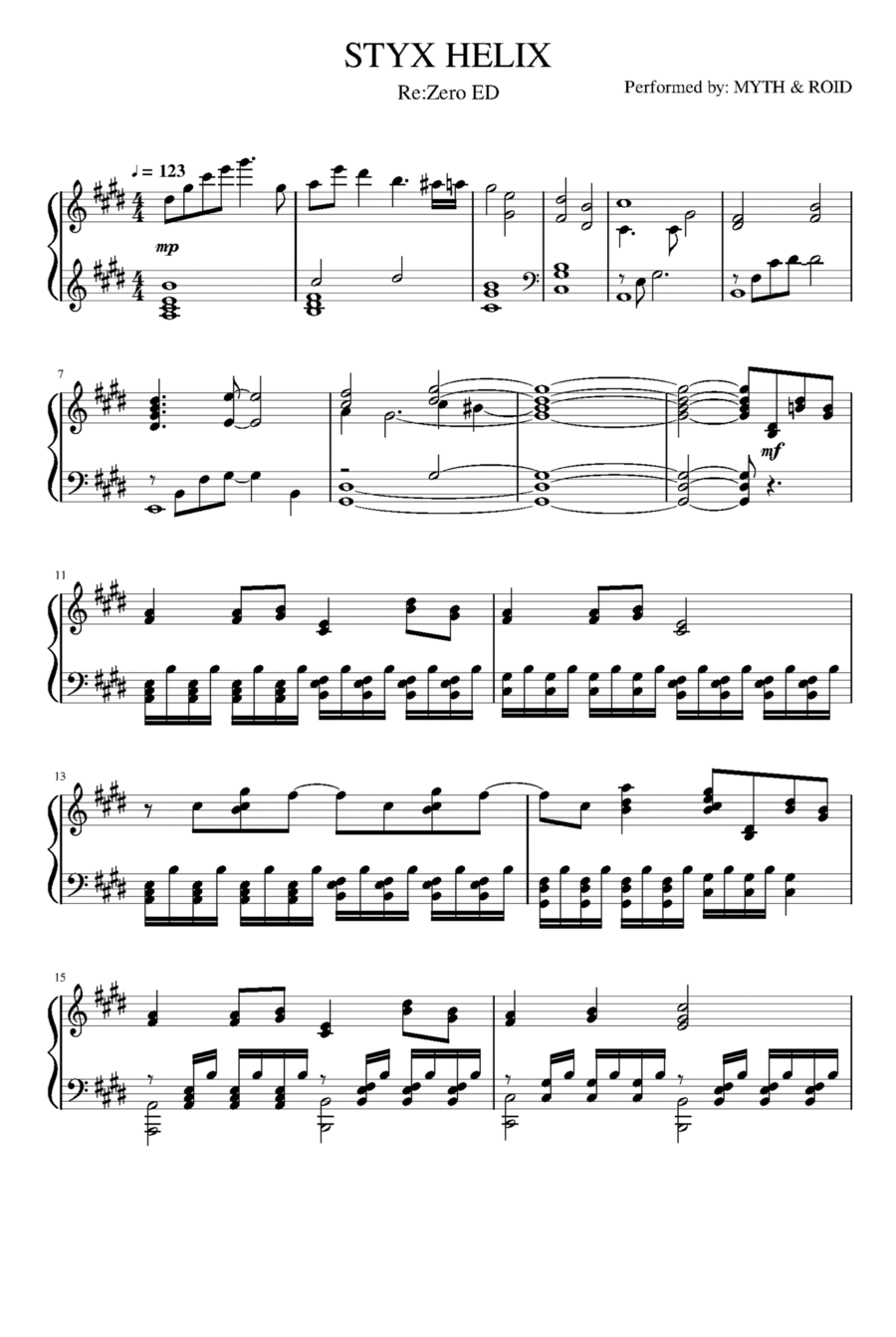 Styx Helix Piano Solo scores gallery preview page 1