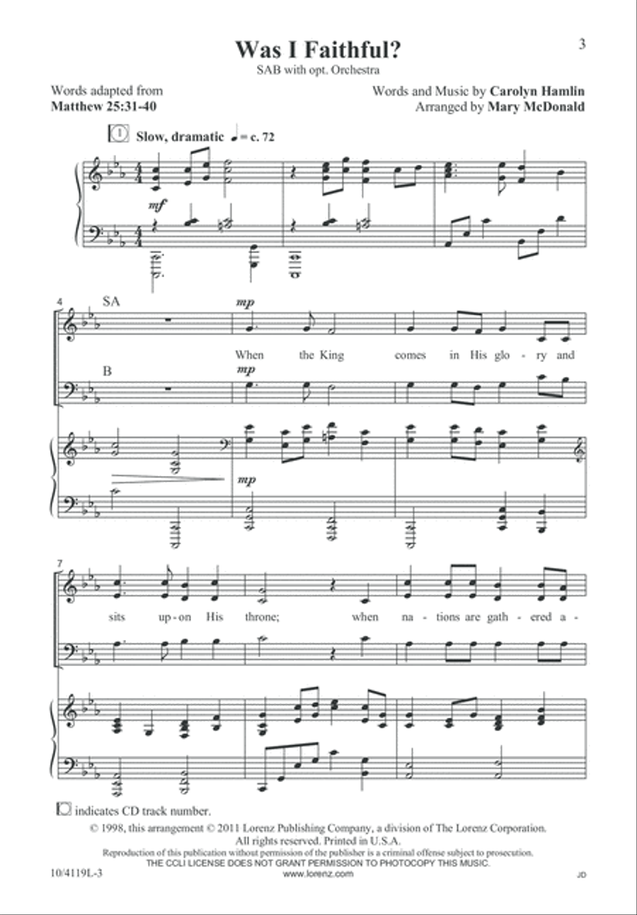 Was I Faithful? 3-Part scores gallery preview page 4