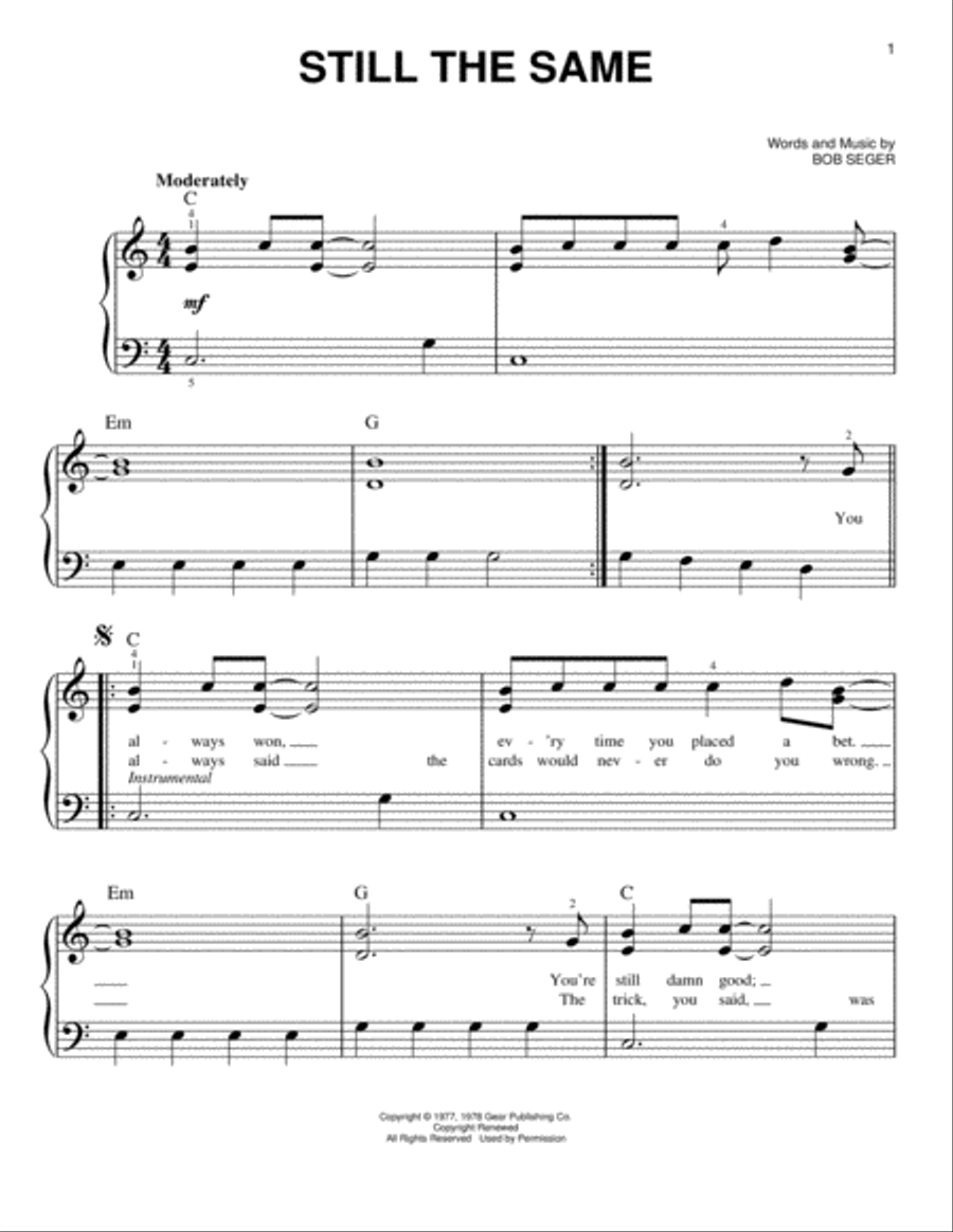Still The Same Still The Same Easy Piano scores gallery preview page 1