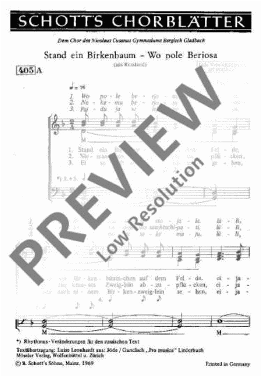 Stand ein Birkenbaum / Grauer Tauber Mixed Choir scores gallery preview page 2
