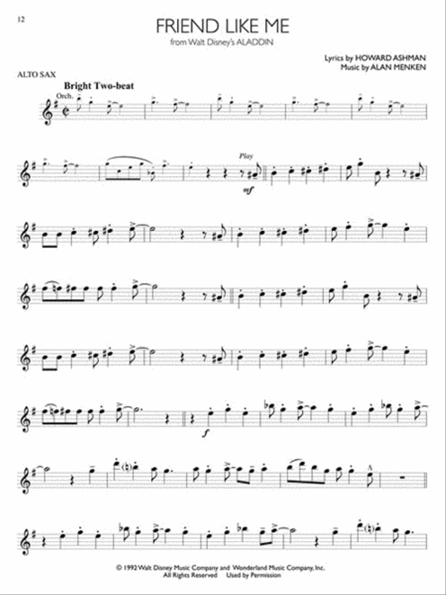 Disney Solos for Alto Sax Alto Saxophone scores gallery preview page 5
