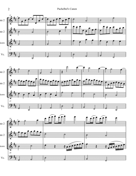 Pachelbel's Canon for Flute Trio with optional Cello or other Bass Instrument image number null