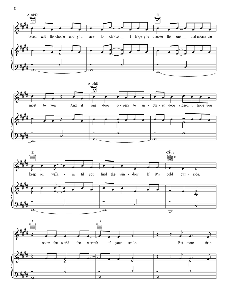 My Wish Piano, Vocal, Guitar scores gallery preview page 2