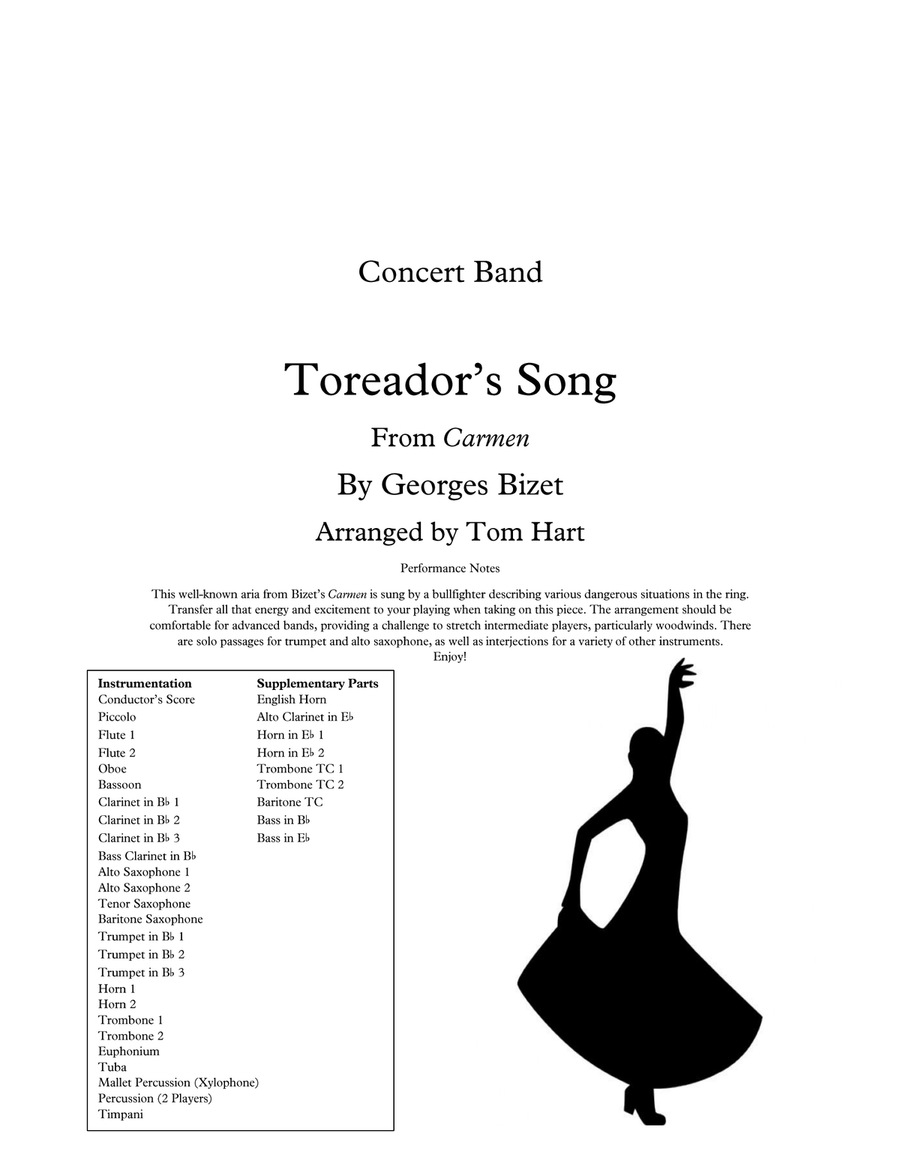Toreador's Song (from Carmen) Concert Band scores gallery preview page 1
