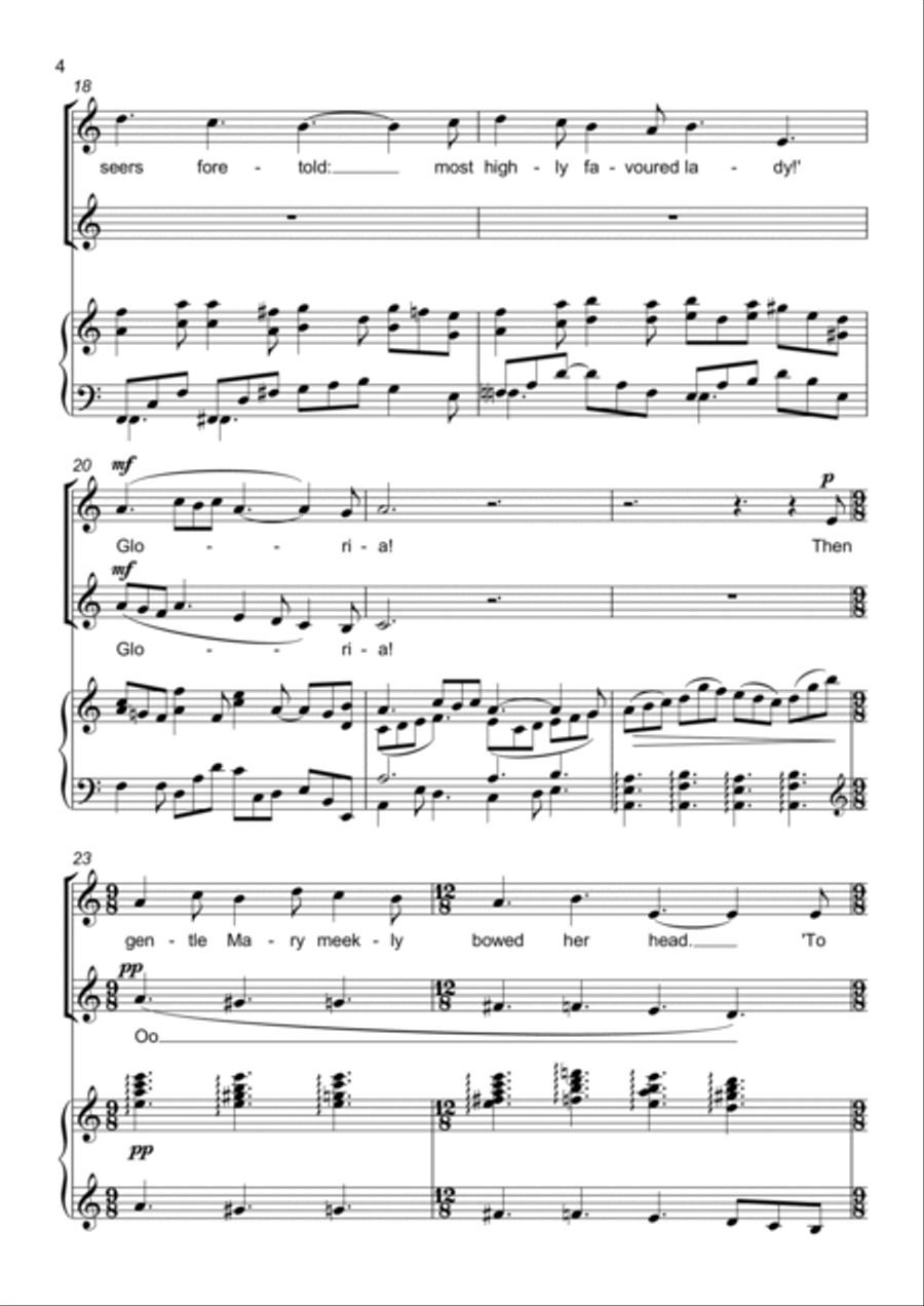 The Angel Gabriel from Heaven came - Gabriel's Message - Two Part Choir SA - Upper Voices SA scores gallery preview page 4