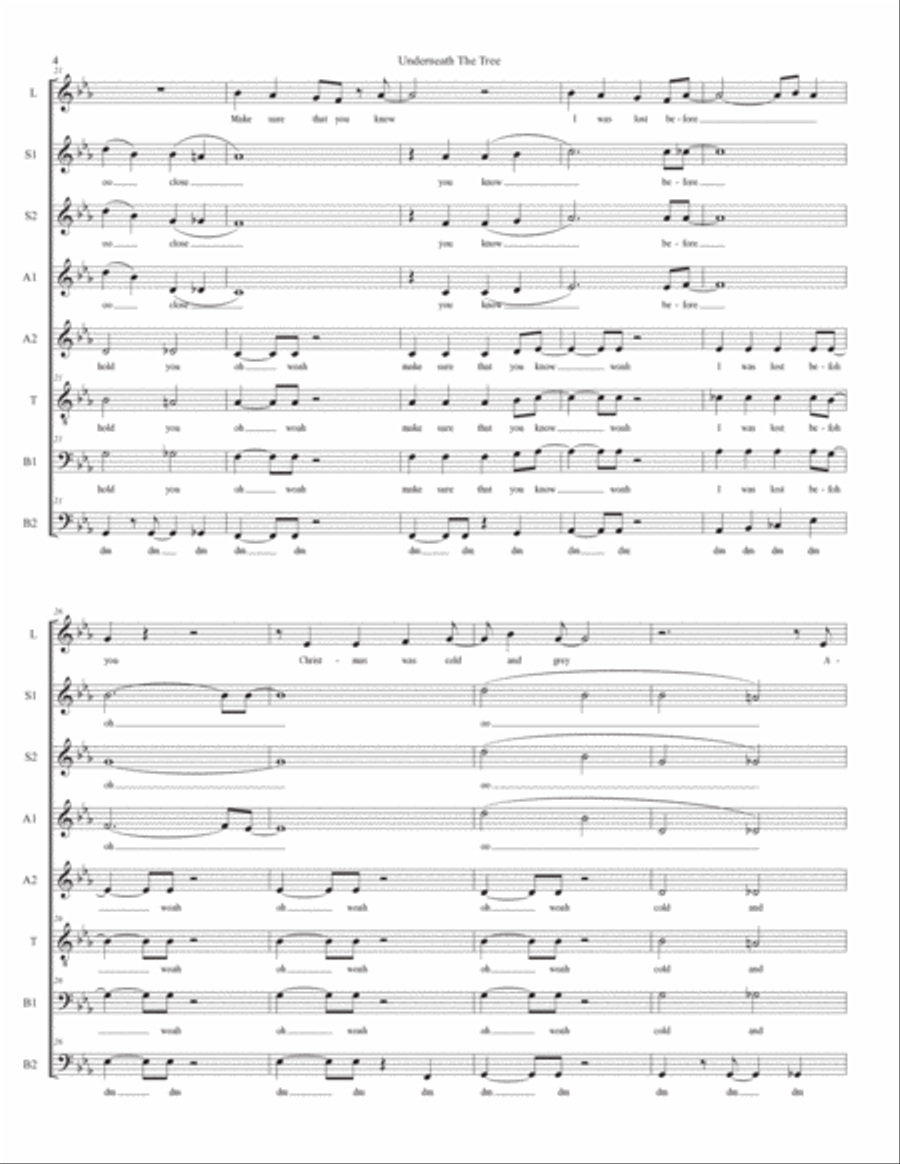 Underneath The Tree Divisi scores gallery preview page 4
