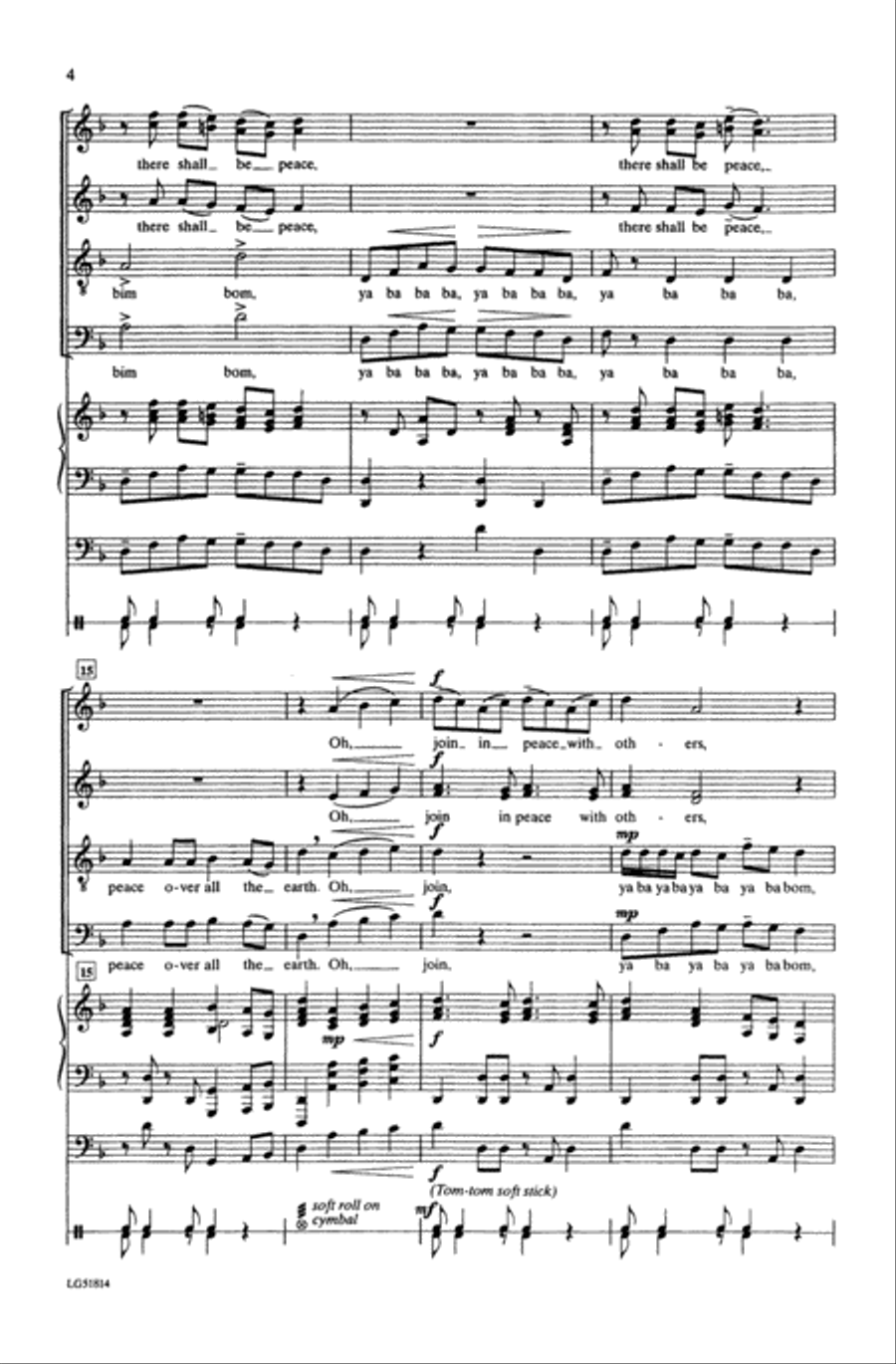 Ya Ba Bom 4-Part scores gallery preview page 15