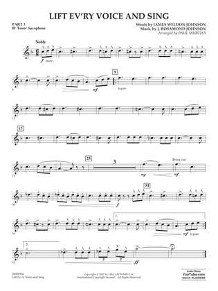 Lift Ev'ry Voice And Sing (arr. Paul Murtha) - Pt.3 - Bb Tenor Saxophone