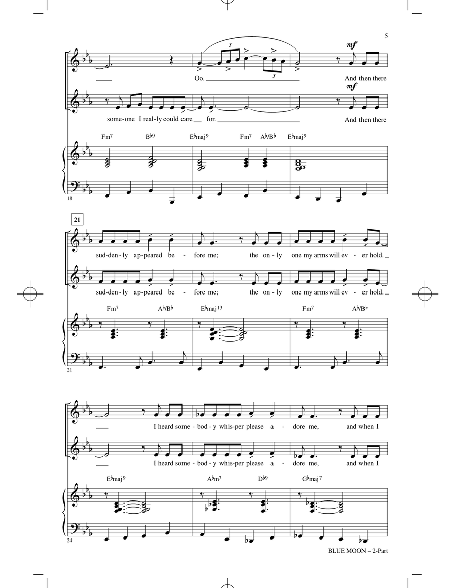 Blue Moon (arr. Roger Emerson) 2-Part scores gallery preview page 3