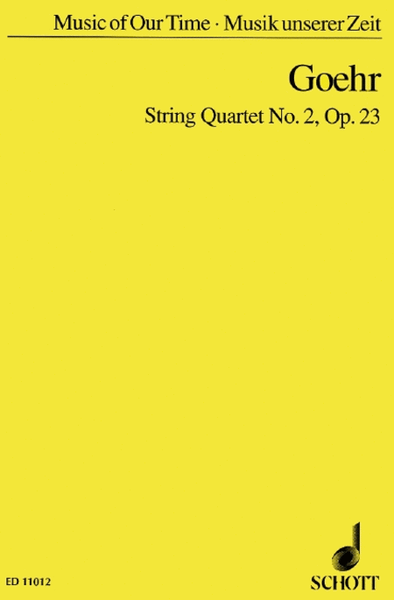 String Quartet 2 Op. 23 Score