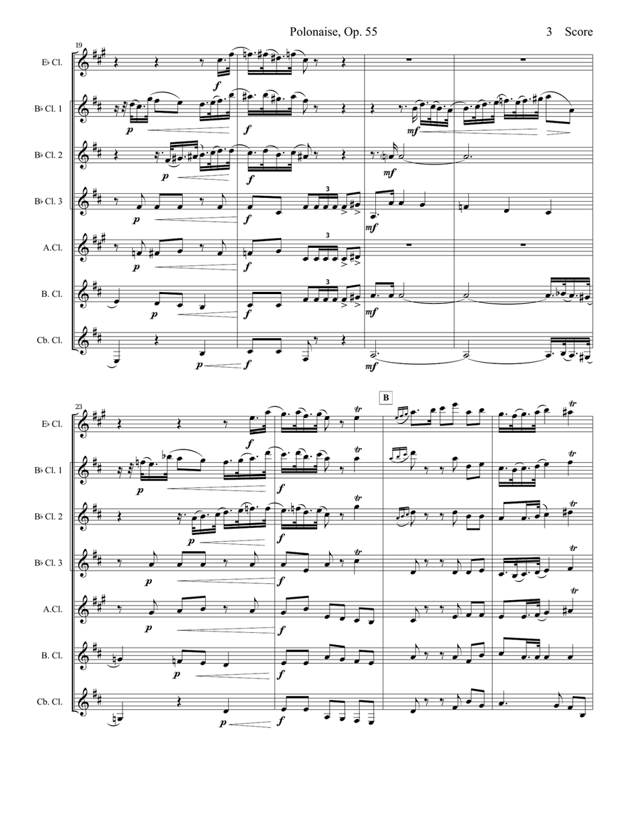 Lyadov Polonaise for Clarinet Choir Clarinet Choir scores gallery preview page 4