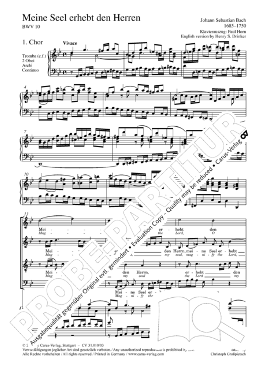 Magnify the Lord, my soul (Meine Seel erhebt den Herren) 4-Part scores gallery preview page 5